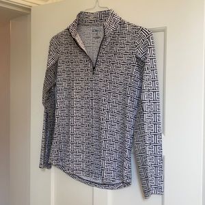 IBKUL quarter zip in Greek key pattern